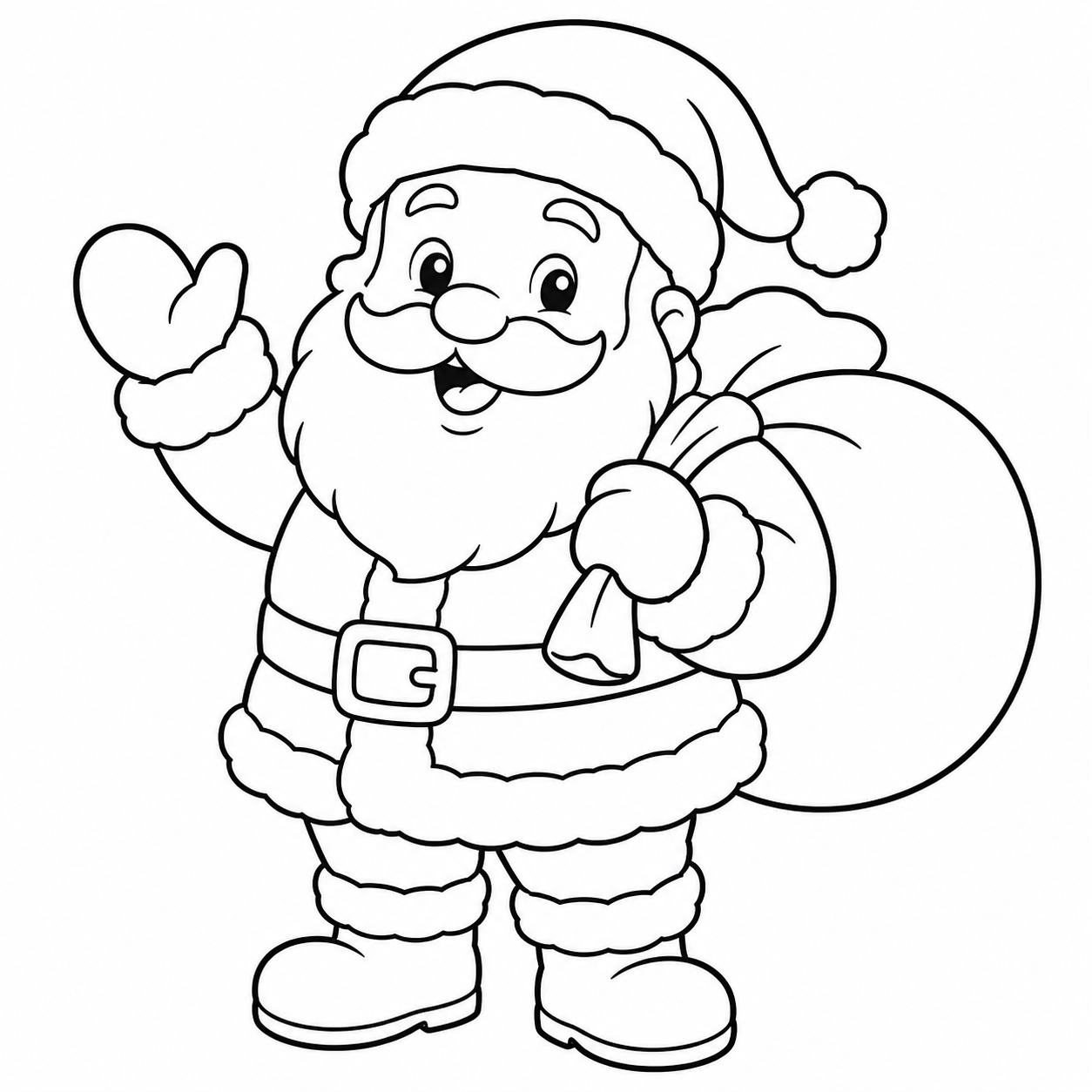 Jolly Santa Claus Coloring Page coloring page