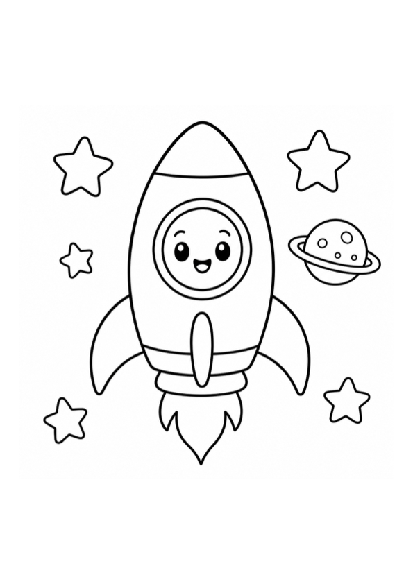 Rocket Adventure Coloring Page preview
