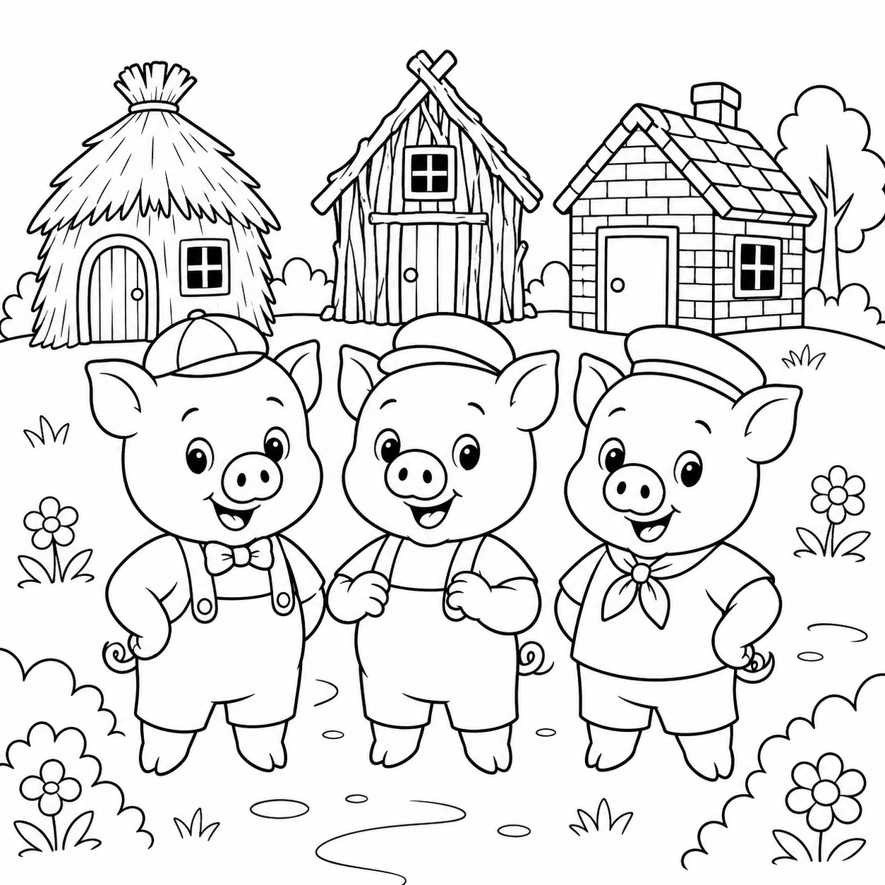 Three Little Pigs Coloring Page coloring page