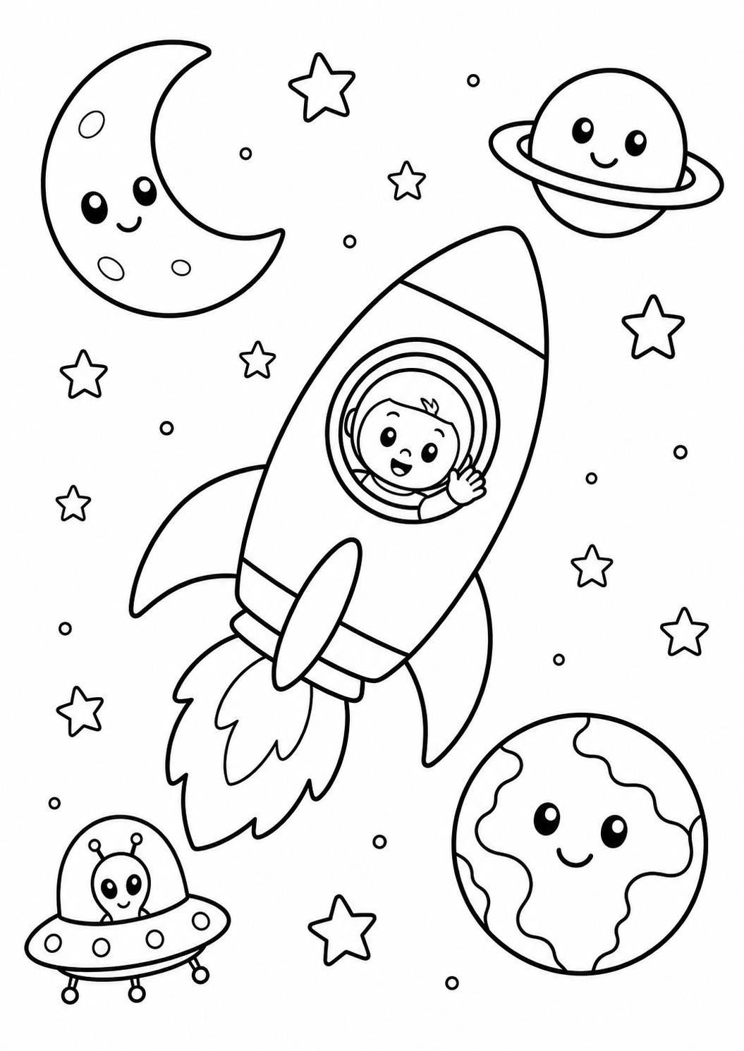 Space Adventure Coloring Page coloring page