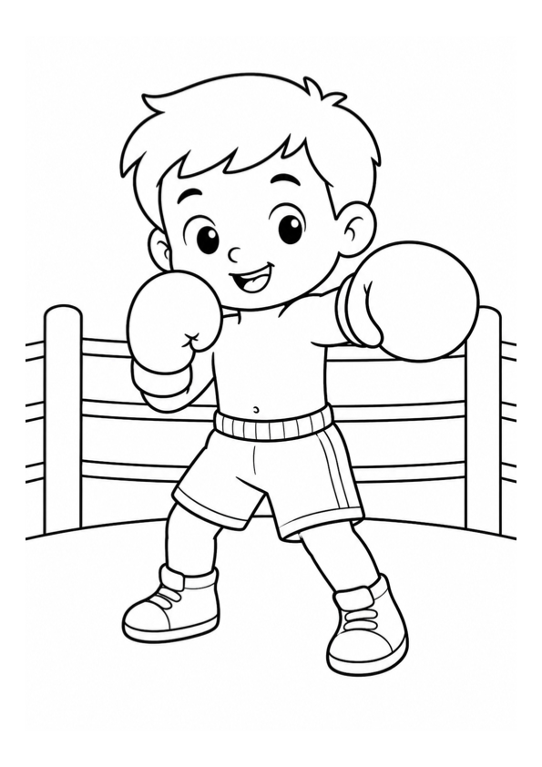 Young Boxer Coloring Page preview