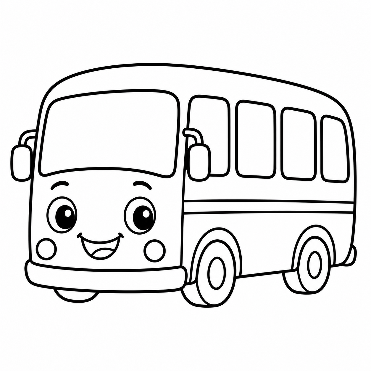 Friendly Bus Coloring Page coloring page