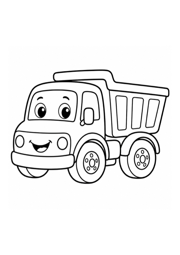 Happy Dump Truck Coloring Page preview