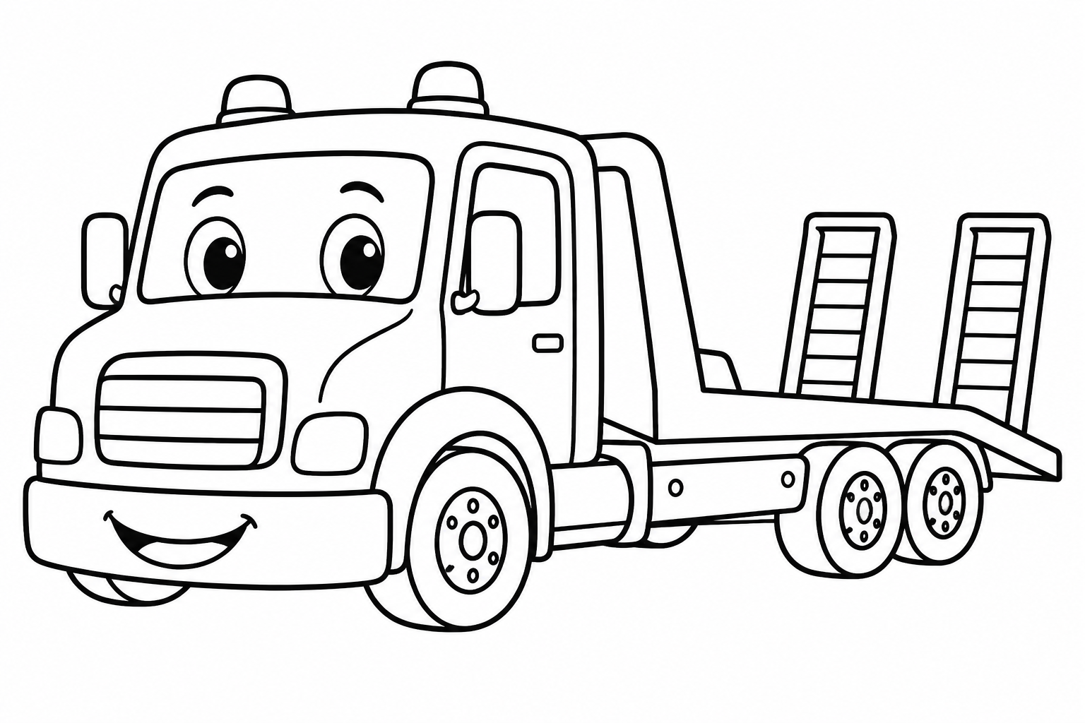 Friendly Tow Truck Coloring Page coloring page