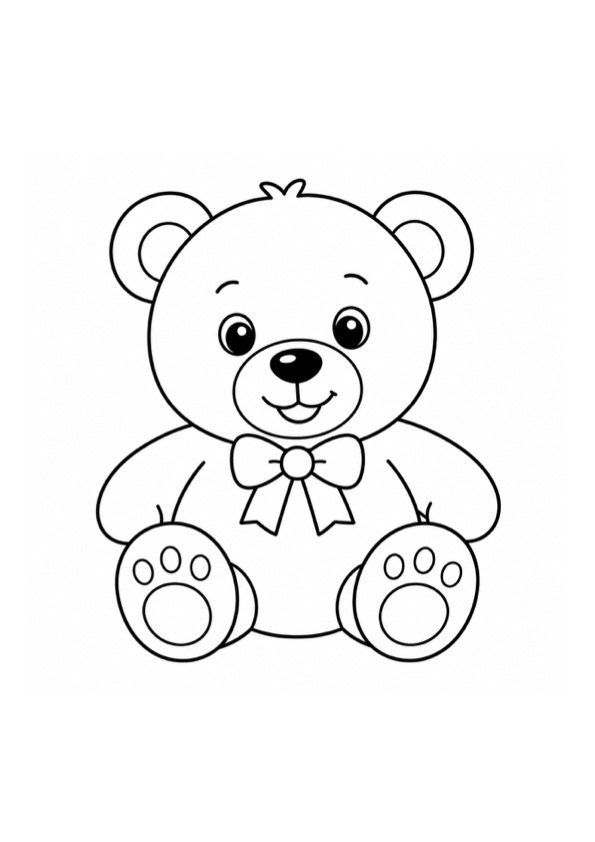 Cute Teddy Bear Coloring Page preview