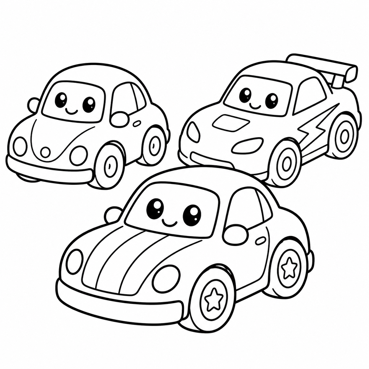 Cute Toy Cars Coloring Page coloring page