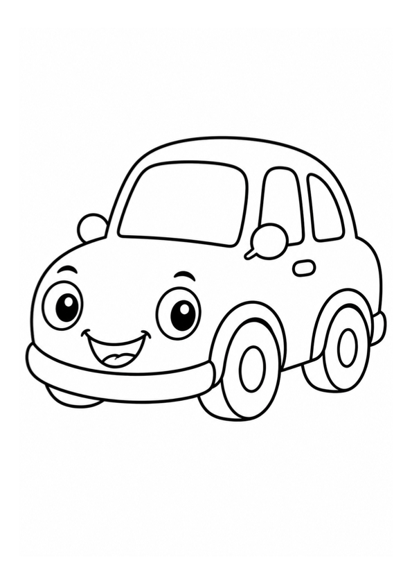 Happy Car Coloring Page preview