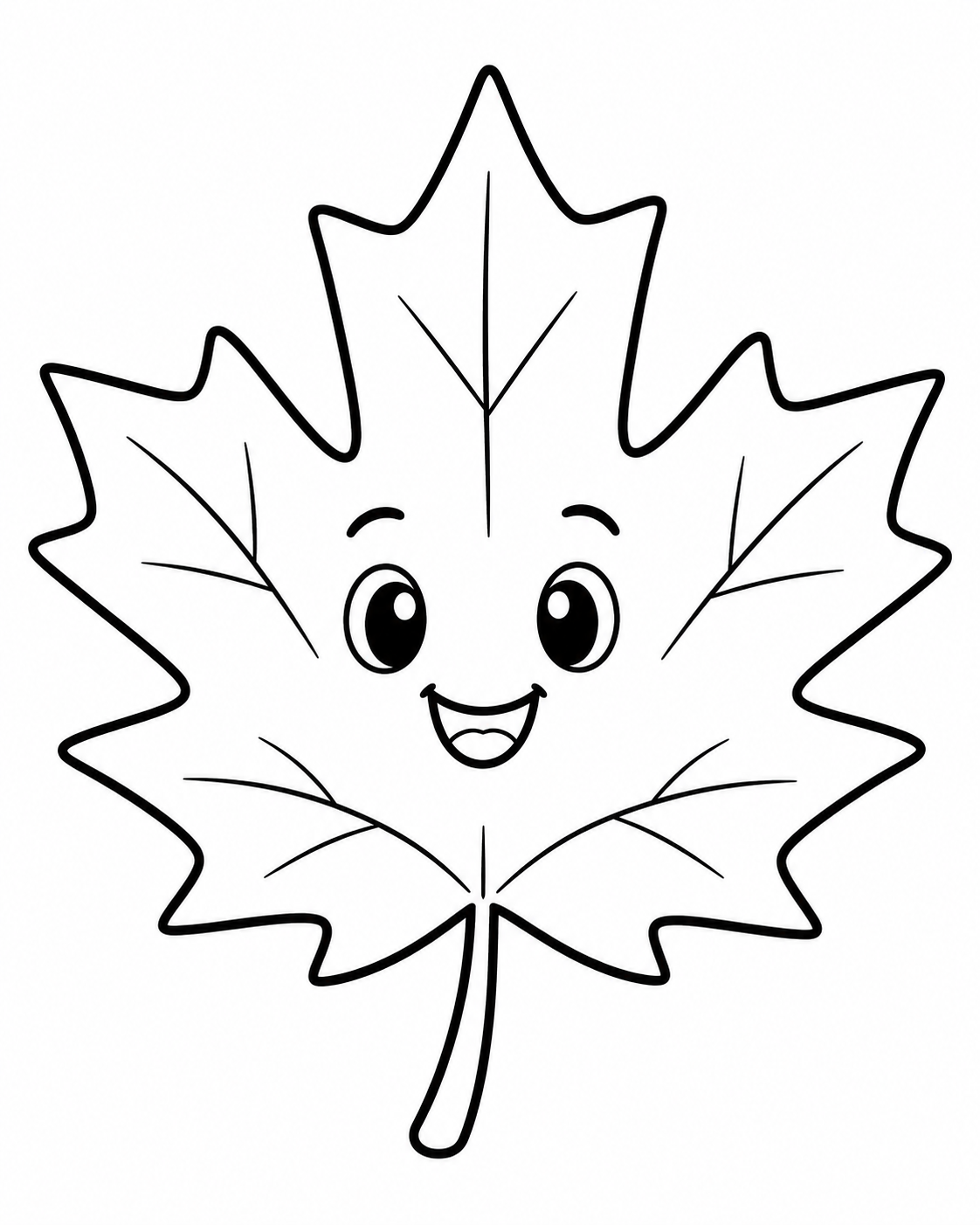 Cute Maple Leaf Coloring Page coloring page