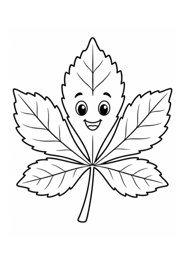 Cute Chestnut Leaf Coloring Page preview