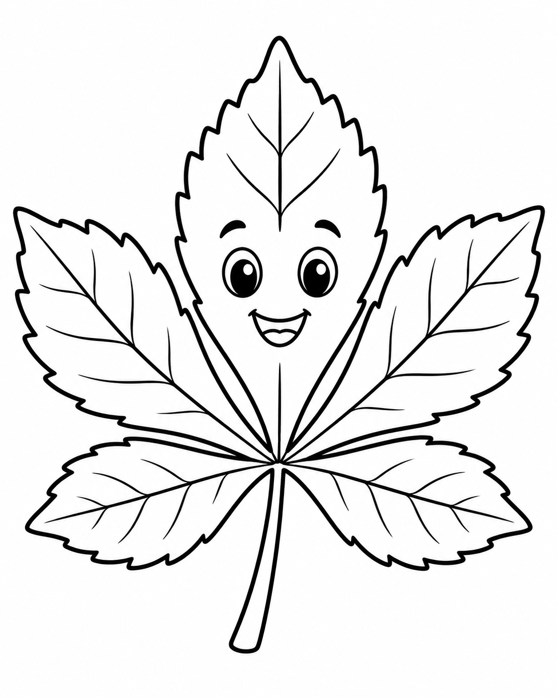 Cute Chestnut Leaf Coloring Page coloring page