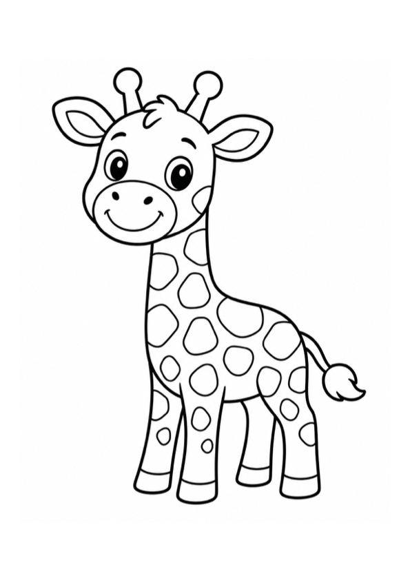 Cute Giraffe Coloring Page coloring page preview