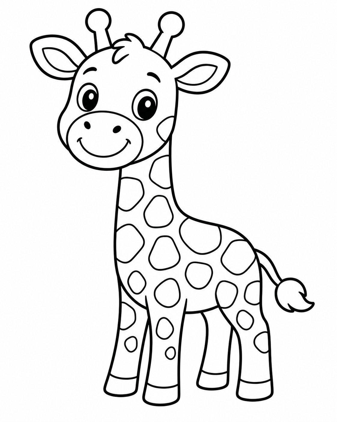 Cute Giraffe Coloring Page coloring page