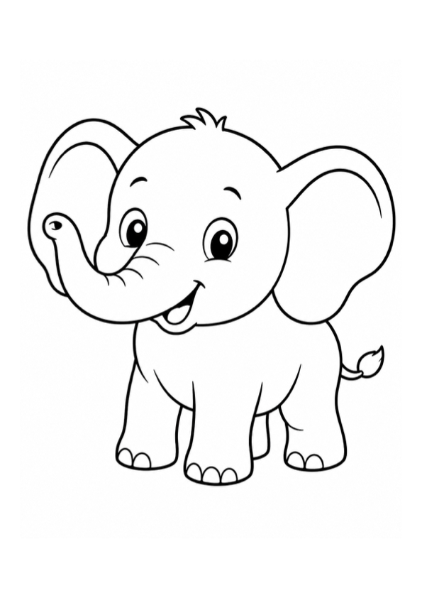 Cute Baby Elephant Coloring Page coloring page preview
