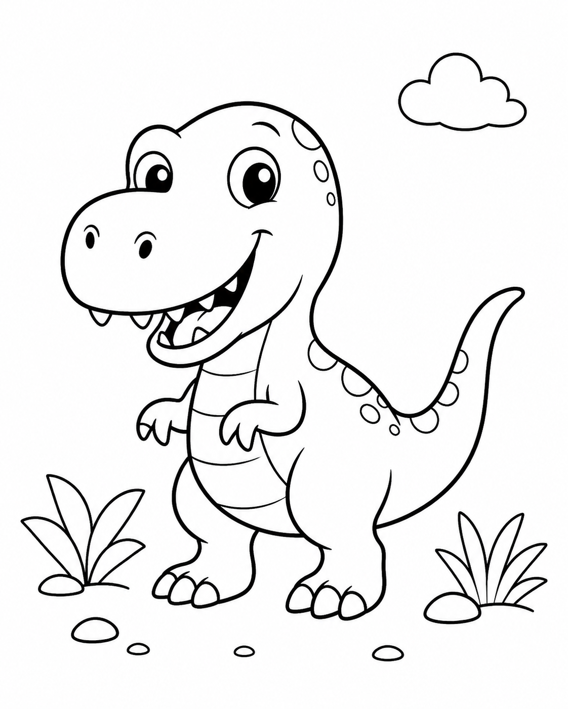 Cute Tyrannosaurus Coloring Page coloring page