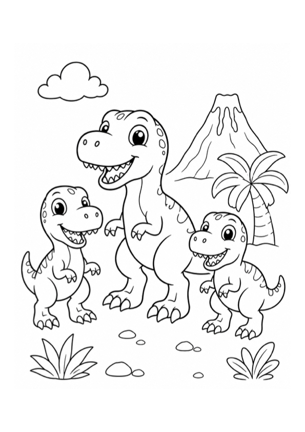 Theropod Dinosaurs Coloring Page preview