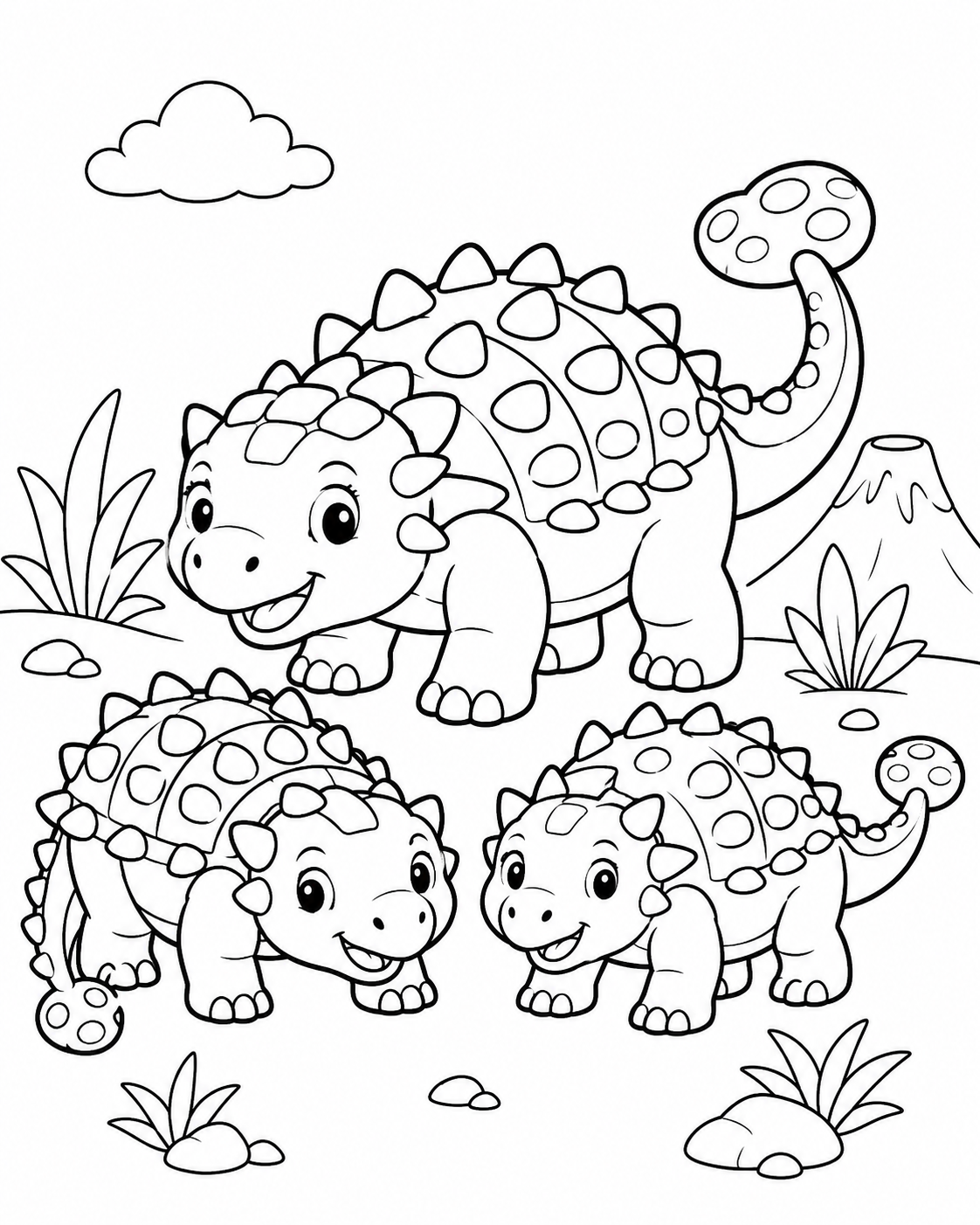 Armored Dinosaurs Coloring Page coloring page