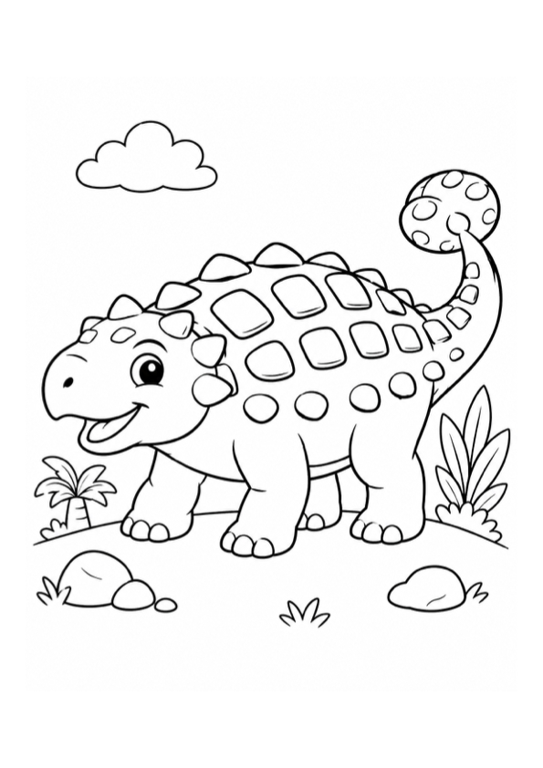 Armored Dinosaur Coloring Page preview